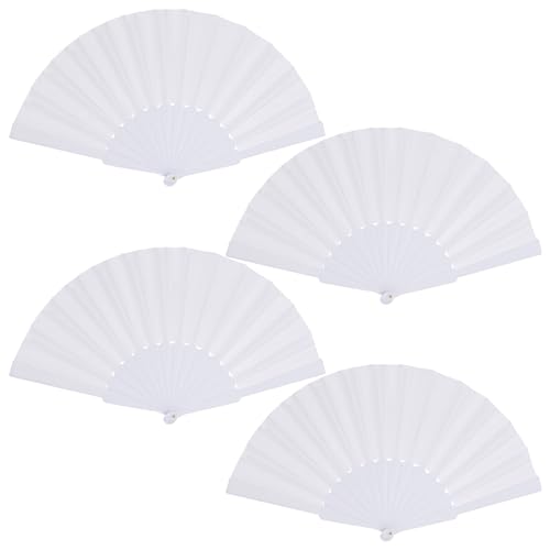 baotongle 4 Stück Handfächer Faltventilator Chinesischer handfächer Fan Orientalischer Tuch Stoff...