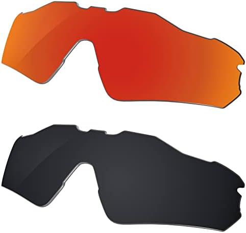 Galvanic Replacement Lenses for Oakley Radar EV Path OO9208 Sunglasses - Ruby + Black Polarized - Combo Pack