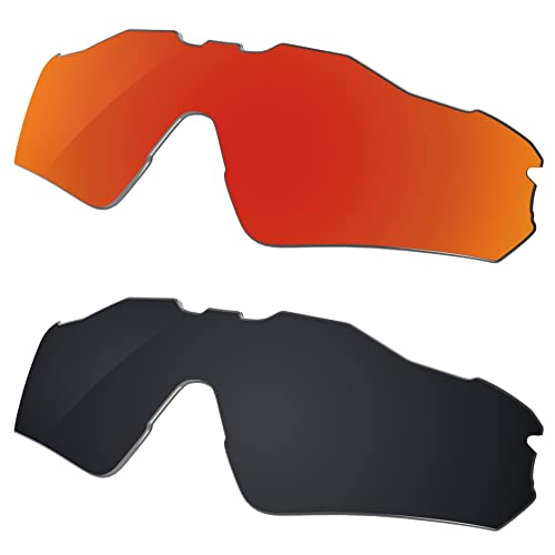Galvanic Replacement Lenses For Oakley Radar Ev Path Oo9208 Sunglasses - Ruby + Black Polarized - Combo Pack #TOP2