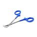 AAProTools Stainless Steel Hemostat Curved with Blue Rubber Grips Two Handles Locking Forceps, 5