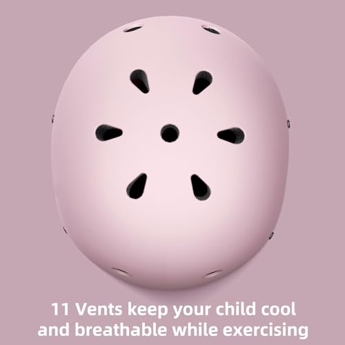 67i Toddler Bike Helmet - Girls Helmets (18.9"-21.2") with 11 Ventilation Vents, Adjustable Knob & Double Buckle, ABS EPS Layered Safety for Ages 1-4 (Light Pink) - Thumbnail 6