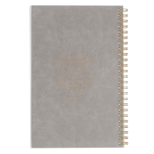 Image of Christian Art Gifts Spiral Notebook: Amazing Grace - Is. 53:5, Gifts for Women, Prayer Journal, Christian Journal, 128 Lined Pages w /Scripture, Soft Cover, Floral, Meadow (8.5 inch x 5.9 inch)