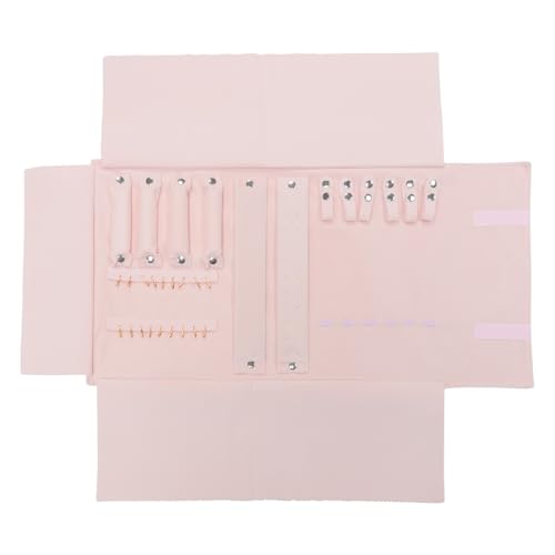Image of UnionPlus Travel Jewelry Roll Organizer, Pink