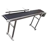 Portable Conveyor Belt with Double Guardrail Adjustable Speed for Date Code Inkjet Printer Industry Rubber PVC