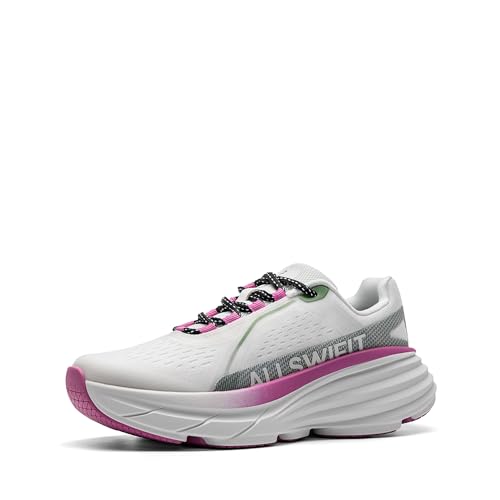 Women's Cushioning Walking Shoes Lightweight Non-Slip Breathable Comfortable Workout Tennis Running Jogging Gym Athletic ActiveAiry Fashion Sneakers 6.5 White/Pink