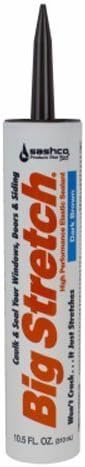 Sashco Inc 10008 6 Pack 10.5 oz. Big Stretch Acrylic Latex High Performance Caulking Sealant, Dark Brown
