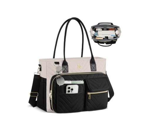 Image of Teacher Tote Bag for Women,Laptop Work Bag for Business Travel,Quilted Nurse Bible Computer Bag Briefcase Gift