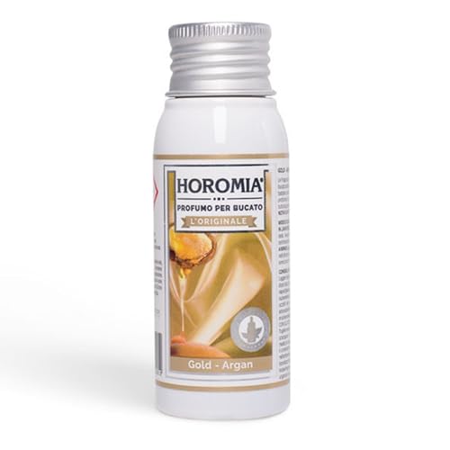 HOROMIA Profumo per Bucato Gold - Argan 50ml - Profuma Bucato per Lavatrice e Asciugatrice
