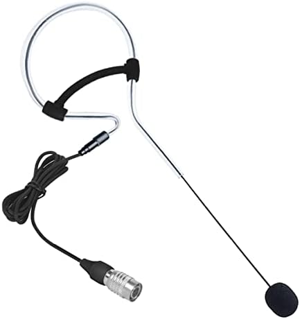TTMICXH Black Headset Microphone Single Earhook Earset Headworn Over Ear Hanging Condenser Mic Compatible with Audio-Technica Wireless System Bodypack Transmitter for YouTube Lectures Hirose 4Pin Plug