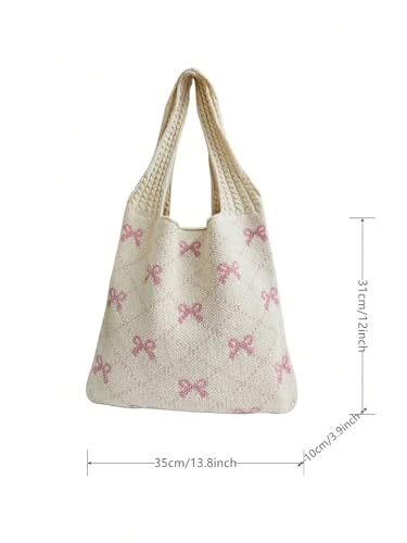 Bolso Tote de crochet para mujer, estilo boho tejido miniatura 3