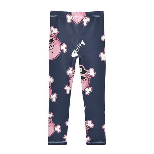 Pirate Pig Girls Leggings,Workout Leggings for Girls Toddler Athletic Legging Size for 3-10T2