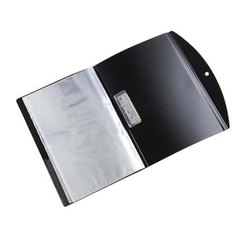 Image of Worldone Multi-Utility Document Folder | 20 Top-Loading Sleeves, Snap Button Closure, Durable 0.75mm Virgin PP Sheet | Ideal for Office, School & College Organization | A4, Black, Pack of 2