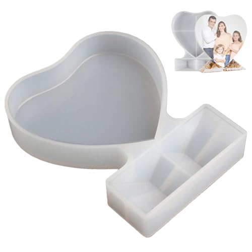Reusable Resin Heart Frame Mould - Flexible Silicone Molds for DIY Crafting Handmade Home Decor Keepsake Frames Durable Reusable Silicone Resin Moulds for Artists