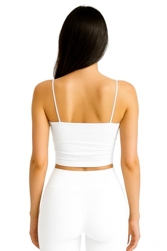 Image of Women's Lightly Padded Spaghetti Strap Crop Top - Smooth & Stretchable Everyday Wear