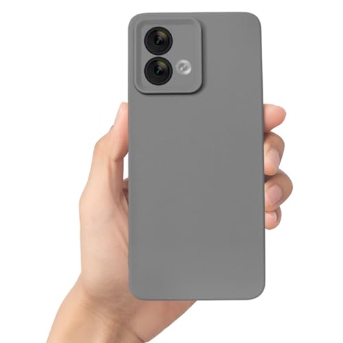 Image of Scalebee Back Cover for Motorola Moto G84 5G Leather Textured Soft and Flexible Matt Finish Anti Slip Scratch Proof Camera Protection Silicon Phone Case (Gray)