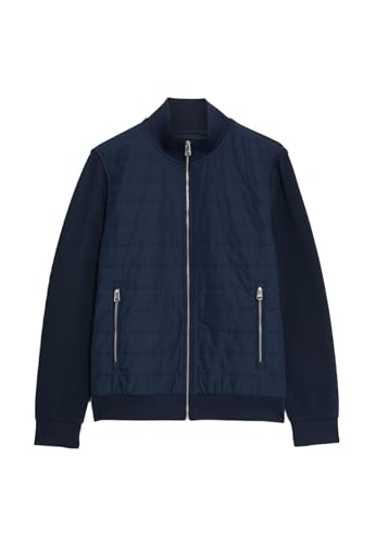 Marks & Spencer Chaqueta Acolchada de algodón con Cremallera Azul Marino Oscuro L