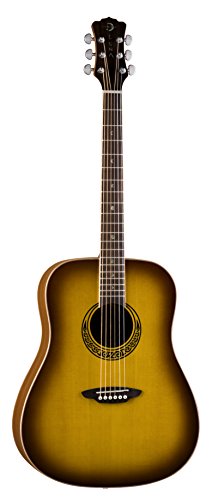 Luna Muse Dreadnought Acoustic Guitar, Burst Mahogany #TOP10