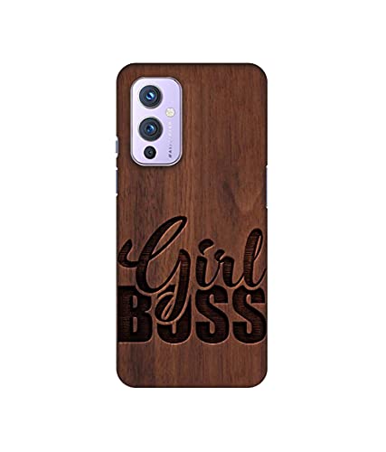 Image of Amazon Brand - Solimo Designer Girl Boss On Wood 3D Printed Hard Back Case Mobile Cover for OnePlus 9