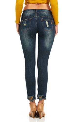 cover girl Women's Distressed Ripped Skinny Jeans3