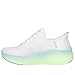 Skechers Women's Max Cushioning Elite 2.0 Solace Hands Free Slip-Ins Sneaker, White/Blue/Lime, 8