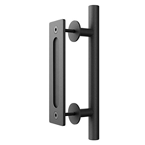 Genius Iron 6.6Ft Single Barn Door Hardware With 12 Inch Sliding Barn Door Handle, Pull And Flush Hardware Set #TOP3