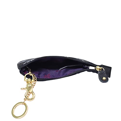 Image of Anuschka Zip Travel Pouch - Wanderlust Collection - Nylon Fabric with Genuine Leather Trim and Artwork Print