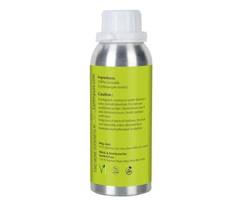 Image of Earth N Pure Citronella Essential Oil Undiluted, Natural, Therapeutic Grade 250 ml