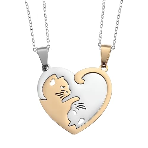 Collier Chat Halloween Tour de Cou Quotidien, Charme Chat Noir Argent pour Femme