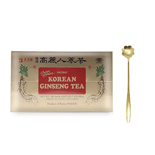 Prince of Peace Korean Ginseng Tea 100 Sachets with Inspiration Industry Coffee Spoon - 太子牌高丽人参茶加勺子 (1 Box)