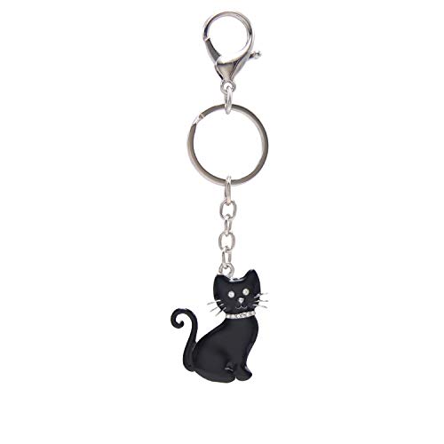 Lasody Cute Black Little Cat Pet Charms Keychain Car Keyring For Women Men For Purse Pendant Handbag Bag Mobile Phone Decoration Gift #TOP14