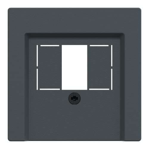 Merten System M 297914 Central Plate for TAE Audio USB Anthracite, Charcoal, 1x Zentralplatte für TAE/Audio/USB
