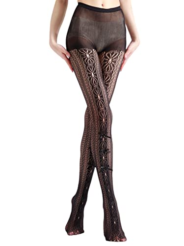 Image of Sahabowi Women Tights, Sheer High Waist Pantyhose, Vintage Control Top Stockings, Siwa7