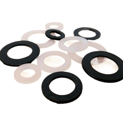 100pcs M1.5-M12 Nylon Flat Washers Black White Plastic Insulating Spacers Electronic Gasket Set(Black,M3x7x1)