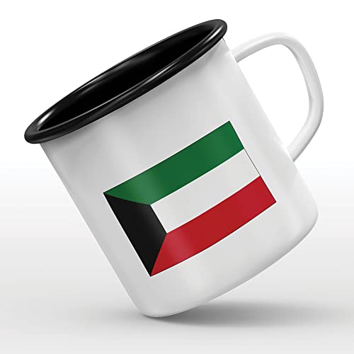 Mygoodprice MUG tasse émaillée au motif Drapeau Koweit