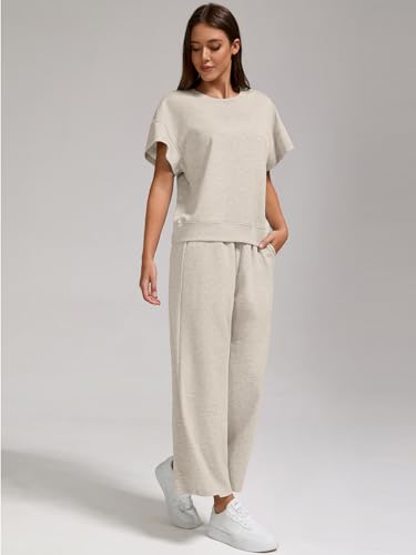 ZFLM Women's 2 Piece Lounge Set Fashion Travel Outfits Vacation Loungewear Comfy Wide Leg Tracksuit S-2XL3