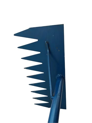 Image of Shree Somgiri Heavy Duty Iron Garden Rake with 4 FT Long Iron Handle Wide Sharp Iron Teeth -14 inch for Efficient Lawn & Yard Clean-up Multi-Purpose Garden Tool for Soil Leveling, Leaf Raking