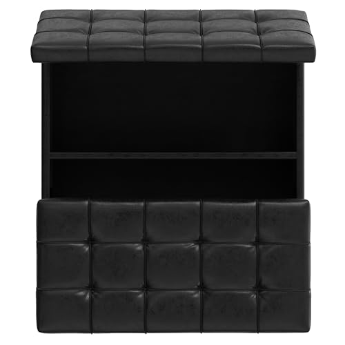 SIMPLIHOME Harrison Large Coffee Table Storage Ottoman - 40 inch Wide Upholstered Vegan Leather Square Lift-Top Ottoman in Distressed Black, Transitional Bench for Living Room with Sturdy Base by SIMPLIHOME - Image 7