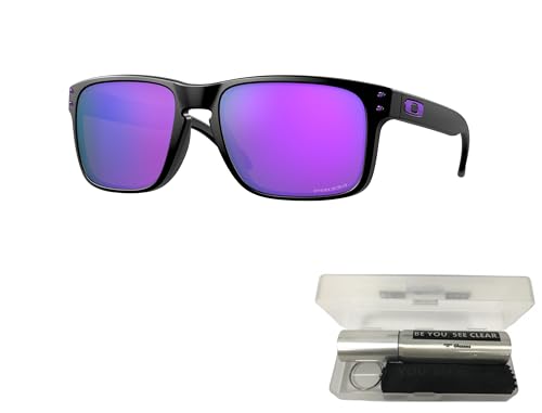 Oakley OO9102 Sunglasses Bundle: OO 9102 HOLBROOK 9102K6 Holbrook Matte Black Prizm Vio and Eyewear Cleaning Kit2