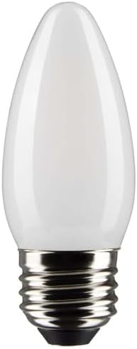 Satco S21838 5.5 Watt B11 LED Bulb, Frosted, Medium Base, 2700K, 500 Lumens, 120 Volt, 2-Pack