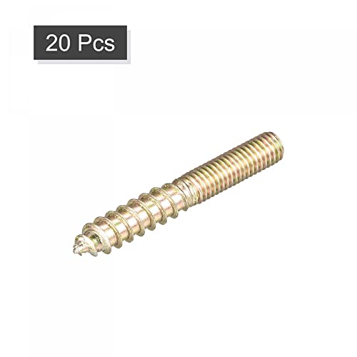 Image of uxcell M5x40mm Hanger Bolts, 20pcs Double Ended Thread Dowel Screws for Wood Furniture
