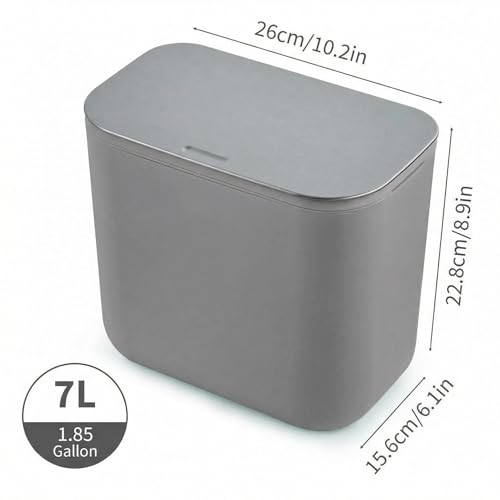 Caneca colgante para basura cocina 1.85 galón con tapa miniatura 2