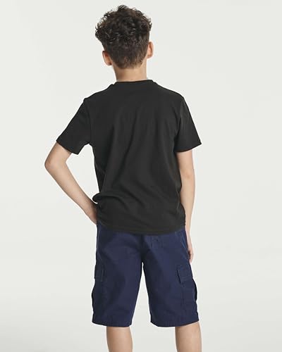 Real Essentials 5 Pack: Boys’ Cotton Short Sleeve Crew Neck T-Shirts – Casual, Athletic Outdoor Shirts for Teens (Ages 4-18)3