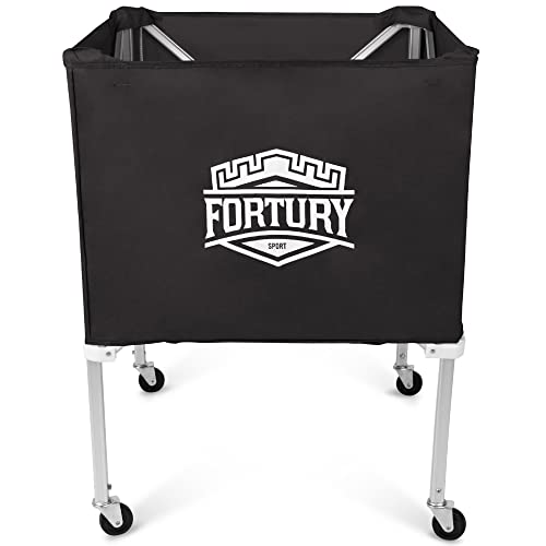 Portable Volleyball Cart on Wheels Ball Cart Collapsible Volleyball Ball Cart Garage Ball Storage (Black)