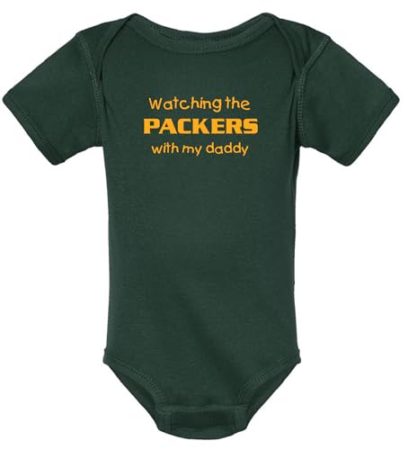 Watching the Packers with my Daddy Baby Boy Bodysuit Outfit Romper Gift (6 Months)