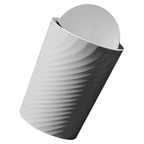 Levemolo Cubo de Basura Doméstico de Plástico Gris con Tapa Abatible Capacidad 12L Práctico para Cocina Baño Oficina y Dormitorio Diseño Compacto y Resistente