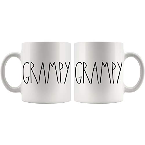 Taza de café Grampy 11oz blanca de cerámica miniatura 3