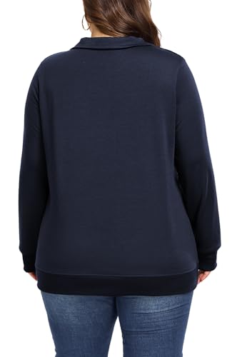 Women's Plus Size Quilted Pattern Lightweight 1/4 Zip Long Sleeve Casual Sweatshirts Pullovers Shirts Tops3