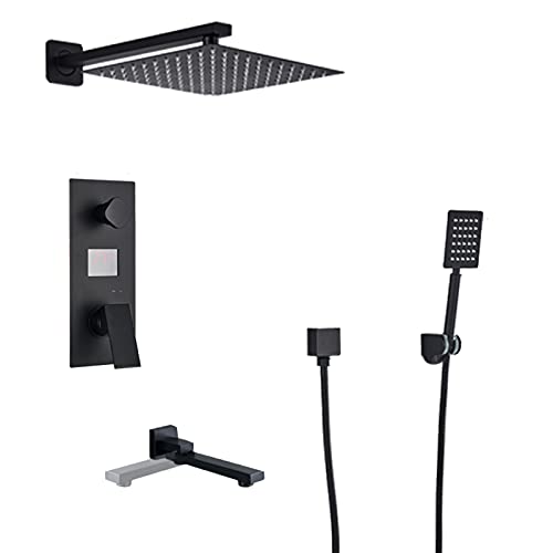 Douche effet de pluie en laiton et robinet rotatif pour baignoire familiale