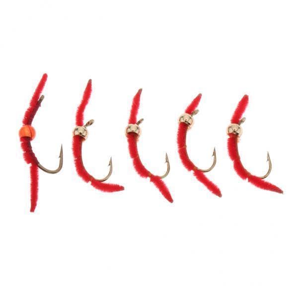 CALANDIS™ 3x5 Pieces San Juan Squirmy Wormy Trout Worm Fly Assortment Fishing Flies Red | Crankbaits | Baits, Lures & Flies | Fishing-image-6