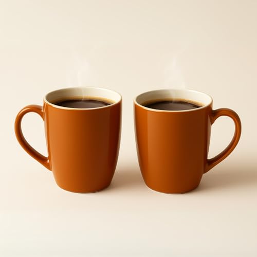 Image of Clay Craft Modern Matte Coffee Mug Set of 2, 350 ml | Fine Ceramic Tea, Coffee & Milk Mugs | Elegant & Durable Drinkware | Microwave & Dishwasher Safe | Minimalist Home, Office & Gift Collection